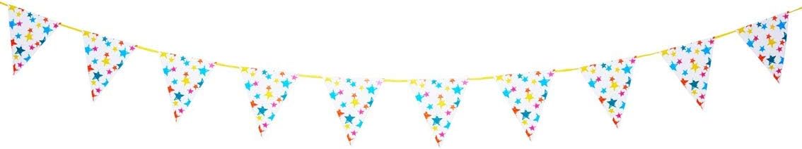 Talking Tables Colourful Paper Star Bunting Garland with Triangle Flags - 4m, Colourful (Rainbow Colours) - Image 5