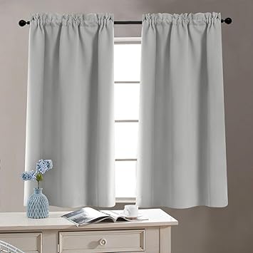 Amazon Com Gray Blackout Curtains Thermal Insulated Window