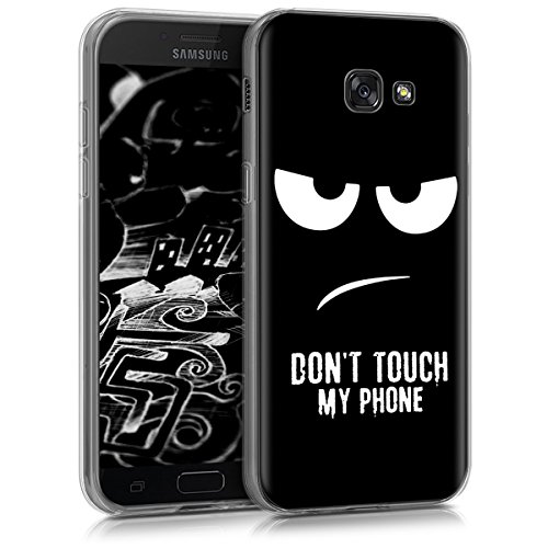 kwmobile Crystal Case Cover for Samsung Galaxy A5 (2017) TPU silicone IMD design protective case - soft mobile cover Design Don t touch my phone