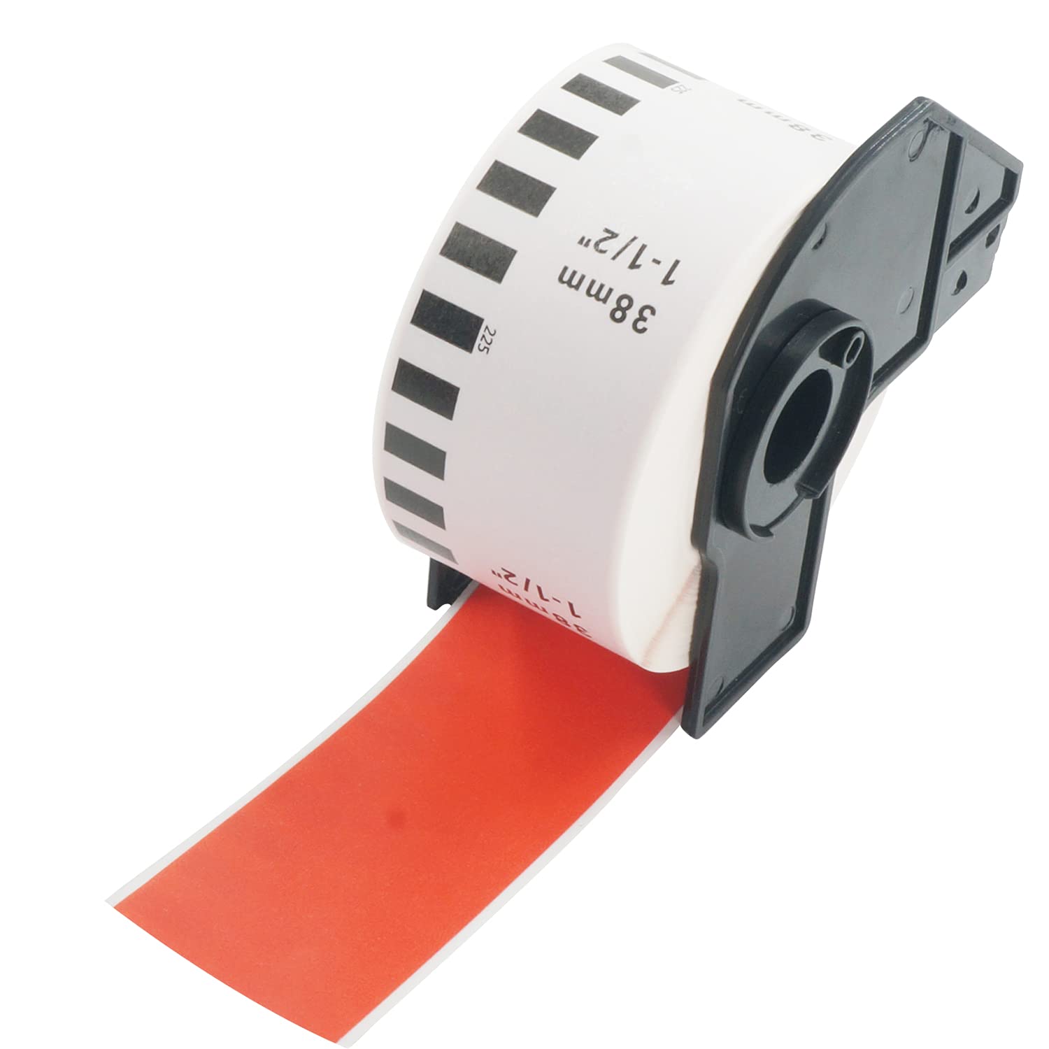 BETCKEY - 1 Red Labels Replacement for Brother DK-22225, 38mm x 30.48m Continuous Paper Labels Compatible with Brother QL Label Printers