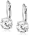10k Gold Swarovski Zirconia Lever Back Earrings (3 cttw)
