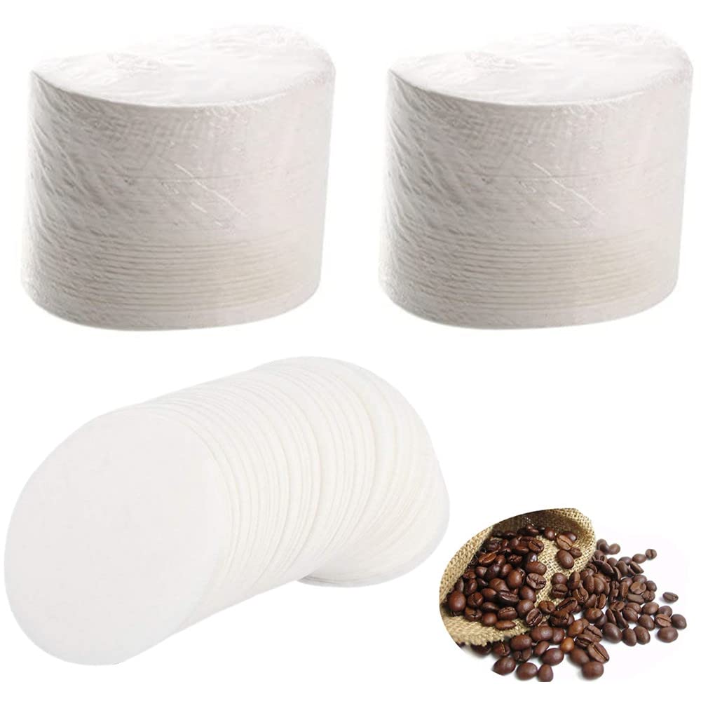 KOXLONG 200 Pcs White Coffee Filters - Round Unbleached Paper Filters for Moka Pot and Coffee Machines