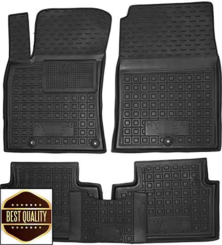 カスタムフィット 全天候型フロアライナー カーマット ブラック ゴム製フロアマット 1列目と2列目 新作 5枚セット ヒュンダイ 17 19用 Gen3 Pd I30