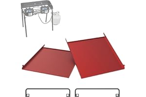 BBQ FUTURE Folding Side Shelf Set for Camp Chef 14" Two-Burner Stoves – Dual-Use Foldable Shelves (2 Pack) for Camp Chef EX60 EX90 EX170 EX280 YK60 EX60 DB60D EX90 PRO60X LS60P, Extra Prep Space & Protective Lid