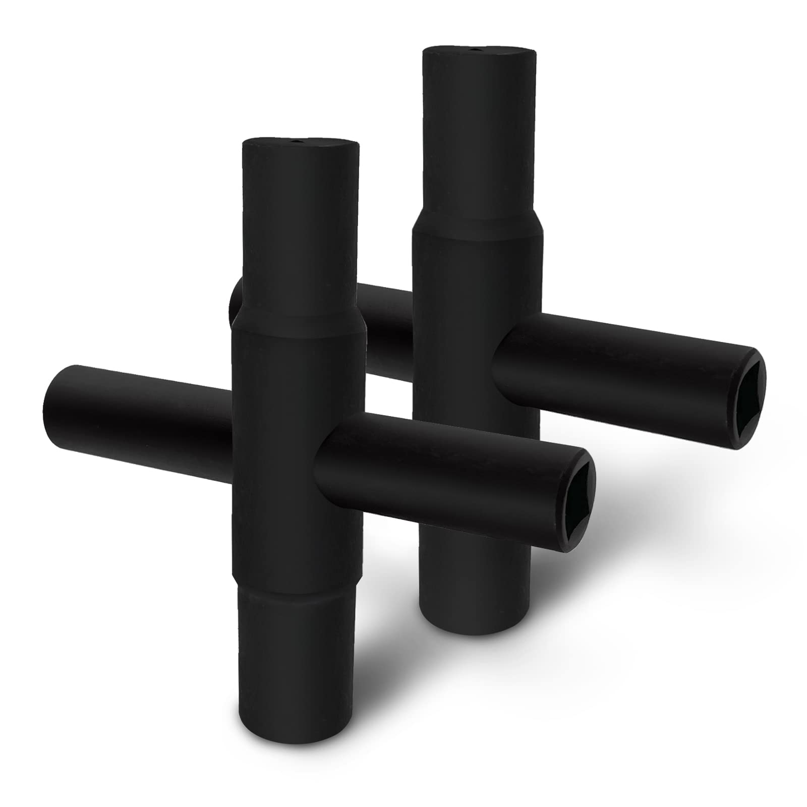 QYQRQF 4-Way Sillcock Water Shut Off Key, 2 Packs, 40 Cr Steel, Compatible with 1/4, 9/32, 5/16, 11/32 Inch Stems, Black