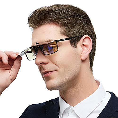 Clip on Polarized Sunglasses For Driving - Flip Up Rimless Sunglasses for Prescription Glasses (Grey-1, 2.4)