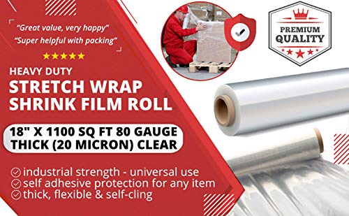 Stretch-Wrap-Industrial-Strength-Extra-Thick-18-x1100-SqFt-80-Gauge20-Micron-Clear-Cling-Plastic-Pallet-Supplies-Durable-Self-Adhering-Packing--Moving--Packaging--Heavy-Duty-Shrink-Film-Roll