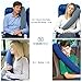 TRAVELREST Ultimate Travel, Neck & Body Pillow - Strap to Plane & Car Seat - Compact, Eases Shoulder Pain, Comfort and Convenient for Office Napping, Airplane, Bus & Train - Rolls Up Small - Blue