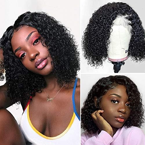 Jaja Hair Short Bob Wigs Human Hair Lace Front Wigs For Black Women Brazilian Virgin Hair Curly Bob Wigs Remy Hair Wigs 8 Inches