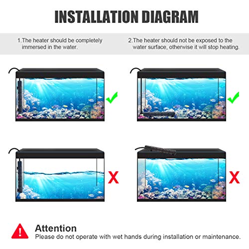 LUYS Aquarium Heater, Upgraded 300W/500W Fish Tank Heater with