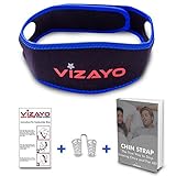 Anti Snore Chin Strap for Women and Men - Adjustable Anti Snoring Solution Device - Sleep Better Tonight with Natural Snore Stopper Chin Strap - Safe, Effective, Easy to Use -Bundled Nose Vents Vizayo