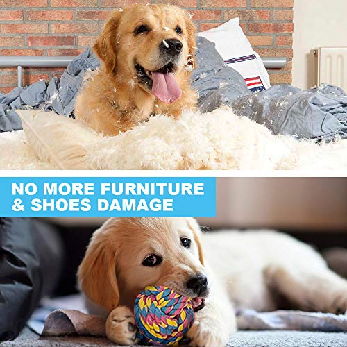 DELOMO Dog Rope Toys, 12 Pack Dog Rope Toys,Dog Chew Toys, Dog Playing Toys, Washable, Nearly Indestructible, 100% Natural Cotton Dog Rope Toy Set, Teething Toy for Small Dogs & Puppy