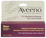 Aveeno Anti-Itch Cream, 1% Hydrocortisone, Maximum Strength, 1 Ounce (Pack of 6)