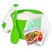 Sistema Microwave Cookware Rice Steamer Set with Lids -- Large Microwave Multicooker, Side Dish Bowl, Spoon and Recipes (BPA Free, 100% Food Safe) (Green Set)