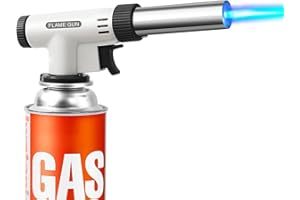 Butane Torch Kitchen Blow Lighter, Creme Brulee Blow Torch for Reverse Searing, BBQ, Baking, and Jewelry Making (Butane Gas N