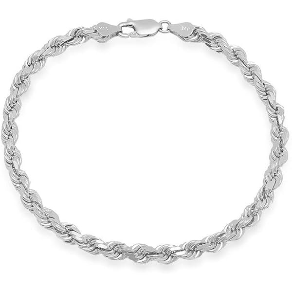 Verona Unisex Italian 925 Sterling Silver 4MM Diamond Cut