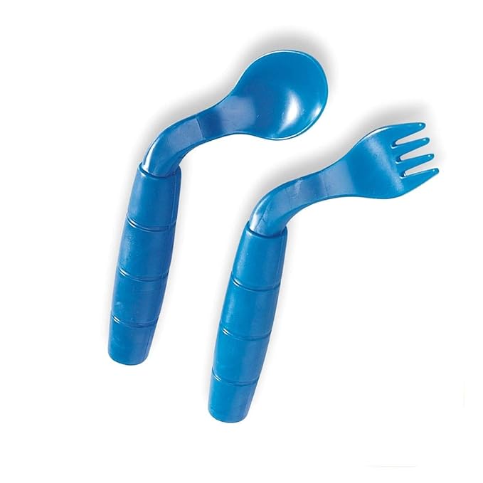 EasiEaters Children's Curved Fork and Spoon Set, Left Handed Children's