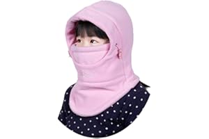 YR.Lover Children's Double-Deck Winter Windproof Cap Thick Warm Face Cover Adjustable Ski Hat