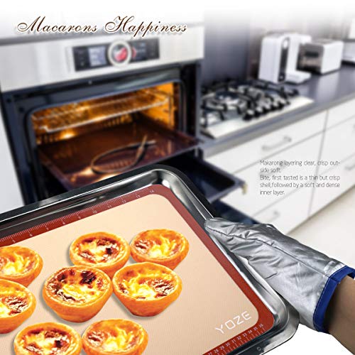 QUELLANCE Non-Slip Silicone Pastry Mat Set of 3 Half Sheet Mat, (11 5/8" x 16 1/2") Non Stick and BPA Free Silicone Baking Mat for Macaron/Pastry/Cookie/Bun/Bread Making
