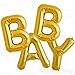40 Inch Jumbo Helium Foil Mylar Balloons Banner (Premium Quality) for Baby Shower Party, Glossy Gold, Letters BABY