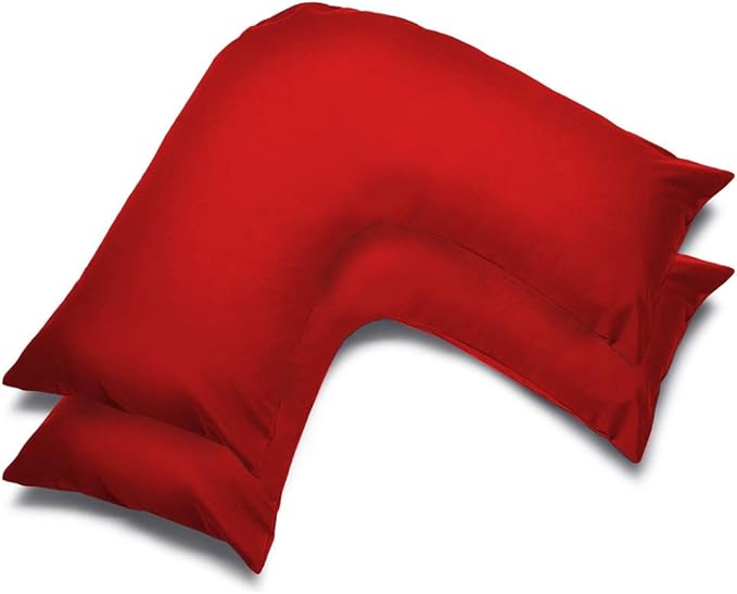 mFabrics Pack of 2 PolyCotton Plain Dyed V Pillow Covers UK V