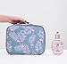 Vercord Travel Makeup Cosmetic Case,Portable Brushes Case Toiletry Bag Travel Kit Organizer Cosmetic Bag, A-Grey Flmingo