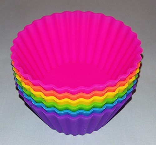 Silicone World - 6-Pack Silicone Jumbo Baking Cups 3.5”, Multi-color, Superior Quality, Non-Stick, Eco-Friendly, BPA Free, Reusable, Dishwasher Safe, Easy To Clean, Muffin Liners