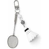 VEOWOO Badminton Keychain &ndash; Sport Keychains Bag Charms for Women with Miniature Racket and Shuttlecock, Cute Key Chains Gifts for Players and Sports Lovers