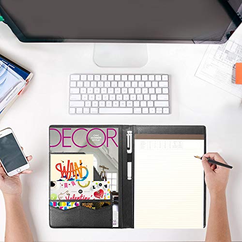 Padfolio/Portfolio Folder - Lemome Executive Leather Padfolio with Document Folder & Organizer Folio for Letter-Size & A4 Writing Pad with Business Card Holder, Professional Gift Portfolios for Men