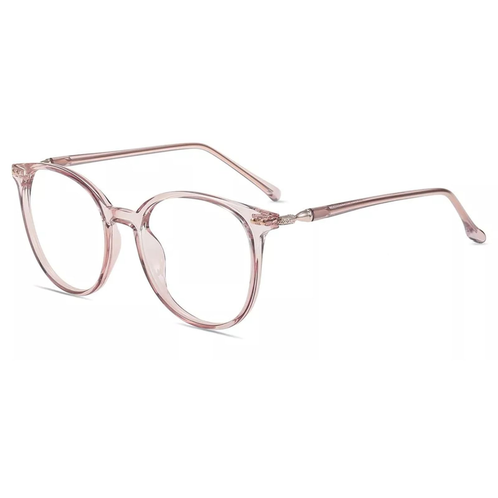 Firmoo Blue Light Blocking Reading Glasses for Women Men, Anti-Reflective UV400 Round Vintage Computer Glasses, Pink +0.00