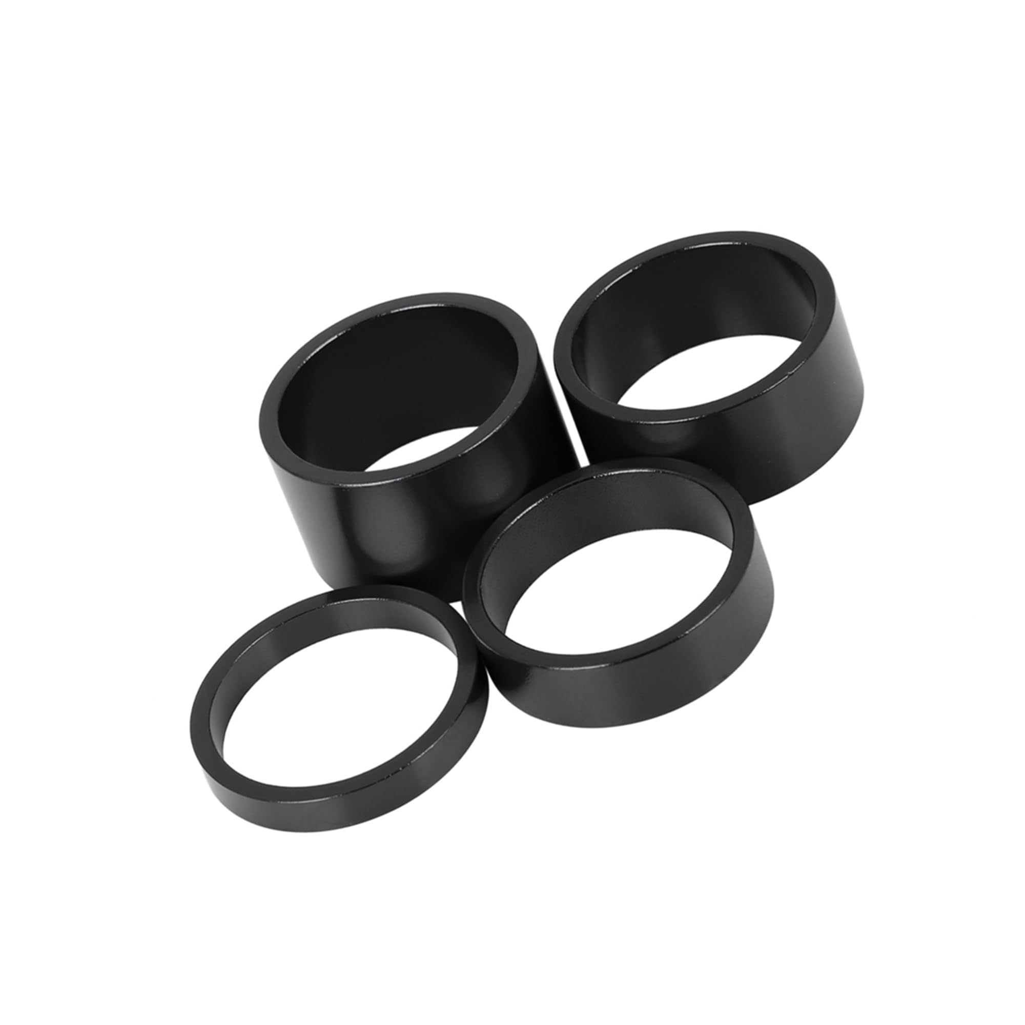 Partuto 4 Pcs Bicycle Headset Spacer Black Fit 11/8inch Stem 5 10 15 20mm Replacement