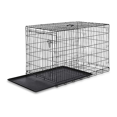 Amazon Basics Single Door Folding Metal Dog Crate Kennel with Liner
