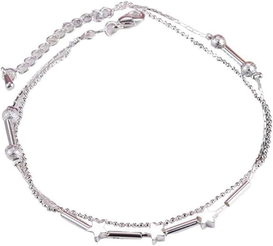 erioctry Little Star Double Chain Ankle Ring Anklet Bracelet Barefoot Sandal Beach Foot Jewelry