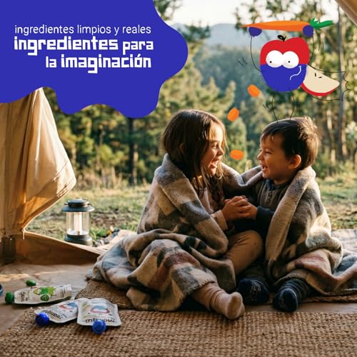 Snack orgánico para peques | Pack 16 pouches Mix Vegetales 4 Recetas – Kiwi, Espinaca, Butternut, Ciruela, Camote, Zanahoria, Mora Azul | Empresa B | MONGUI