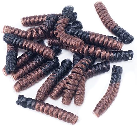XFX 5 Packs Saniya Curl Crochet Hair Synthetic Curly 20roots/pack 20 Inch Spiral Crochet Hair Crochet Braids (#T1B/30)