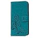 Note 3 Case, Galaxy Note 3 Case - Slim Fit Wallet Flip Embossed Clovers PU Leather Case with Shock-Absorption TPU Inner Cover & Dust Plug Stylus Pen HD Screen Protector by Badalink - Blue