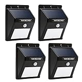MOKOQI 8 LED Outdoor Solar Powerd,Wireless Waterproof Security Motion Sensor Light for Patio, Deck, Yard, Garden,Driveway,Outside Wall with 2 Modes Motion Activated Auto On/Off (4 PACK)