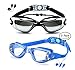 Adult Swim Goggles by POPO - Anti Fog UV Protection with Free Goggle Case, Nose Clip, Ear Plugs - Silicone Strap with Adjustable Clips - Professional Racing Goggles for Triathlon, Men, Women, Youth
