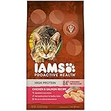 IAMS PROACTIVE HEALTH High Protein Adult Dry Cat Food with Chicken & Salmon, 6 lb. Bag