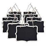 Bestsupplier Mini Rectangle Chalkboard Label for Message Board Signs, Black, Set of 10