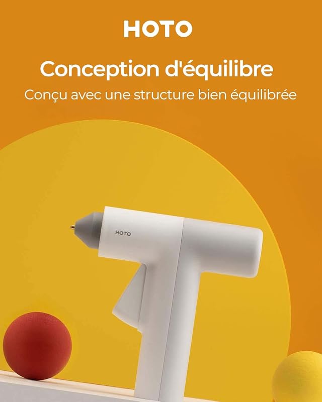 Pistolet à Colle Chaud Sans Fil, Style Minimaliste, Chauffage 30s