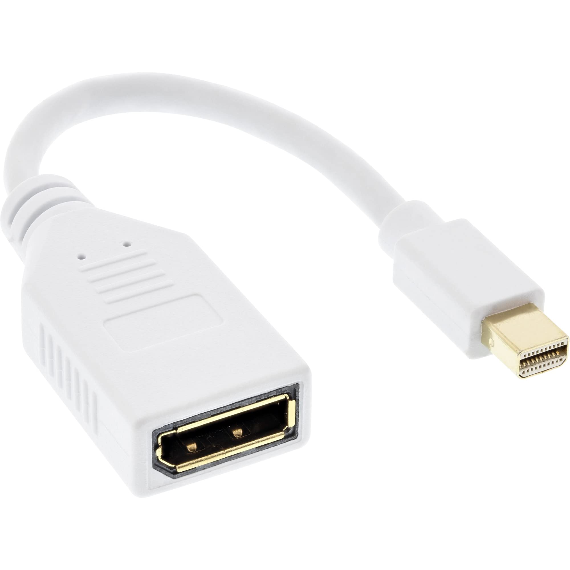 InLine 17150 W Adaptor Cable Mini DisplayPort Male to DisplayPort Female, 4 K2K 0.15 m White