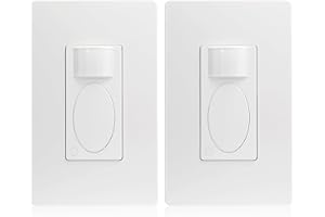 RAYZEEK 2 Pack PIR Motion Sensor Light Switch,Occupancy Sensor Switch | 5Amp | Sigle-Pole | No Neutral Required, Operable Without Ground Wire,PC Fireproof