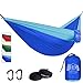 Premium Outdoor Hammock - Large Double Size, Portable & Ultra Light. FREE 10’ Tree Straps & Wiregate Carabiners Included. Ripstop Parachute Nylon for Hiking, Camping, Travel, Beach & Backpacking