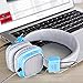 Jelly Comb Wired Stereo Lightweight Foldable Headphones Headband Headsets with Microphone 3.5mm for Cellphones Smartphones Iphone Laptop Computer Mp3/4 Earphones (Blue)