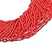 Fashion Multilayer Beads Chain Choker Collar Cluster Strand Handmade Bib Statement Necklace Red