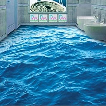 Mbwlkj Modern Custom 3d Flooring Mural Hd Deep Blue Sea Waves