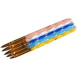 TRIXES 7-teiliges Nagelpinsel-Set – Für UV-Gel & Acryl, Größen 2-14, Marmorierte Griffe, Für Profis & Heimgebrauch