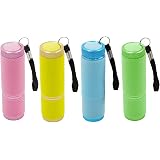 Mudder 4-Pack Glow In The Dark Flashlights – 9 LED Mini Rubber Coated Handheld Torch For Camping, Hiking & Parties (4 Colors)