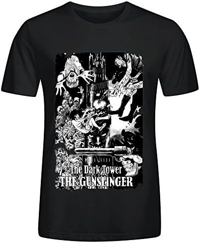 Qirong The Dark Tower the Gunslinger Round Neck T Shirt for Mens Black